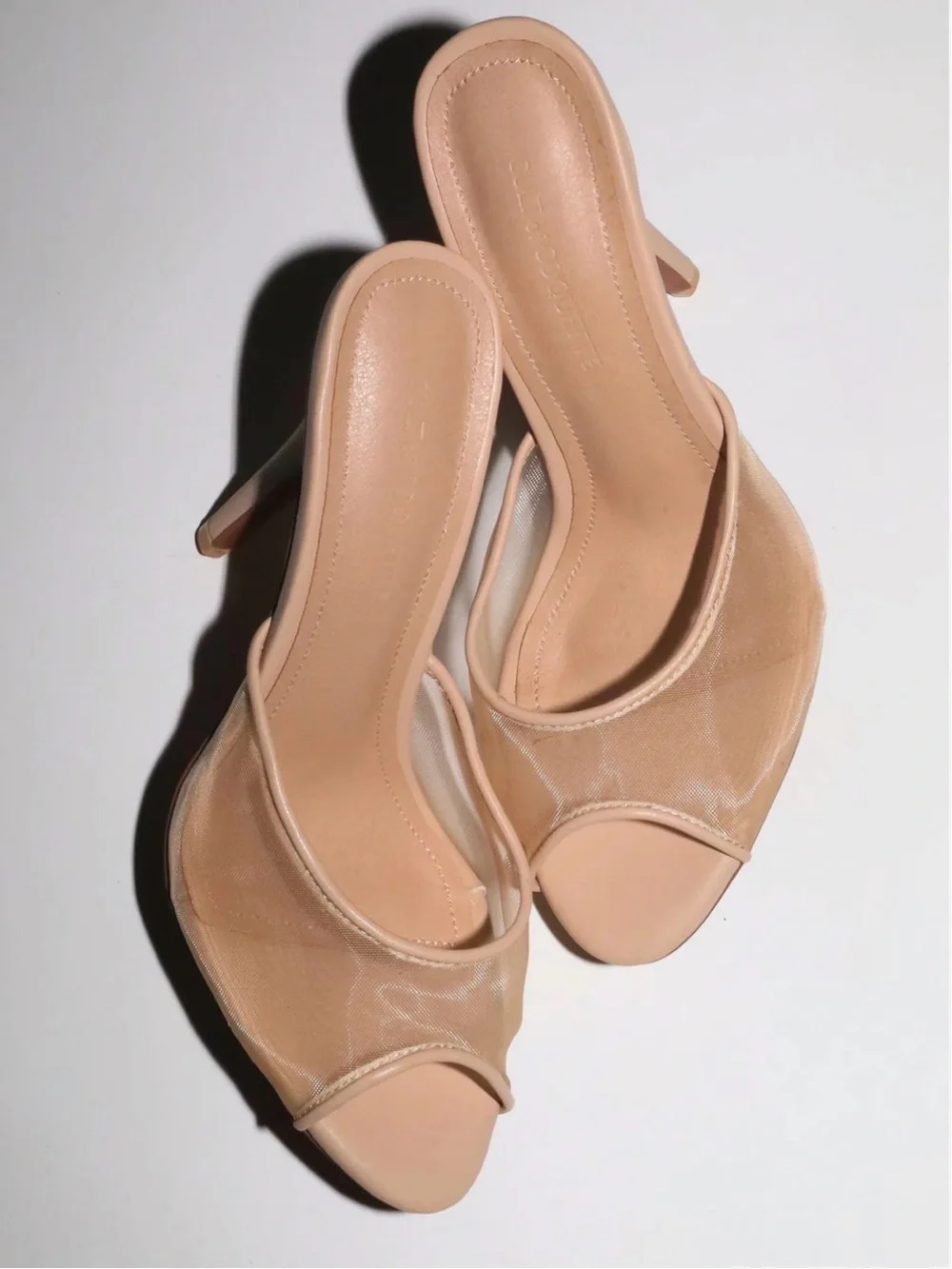 Nude Mesh Open-Toe Stiletto Mule. Brand new! ✨